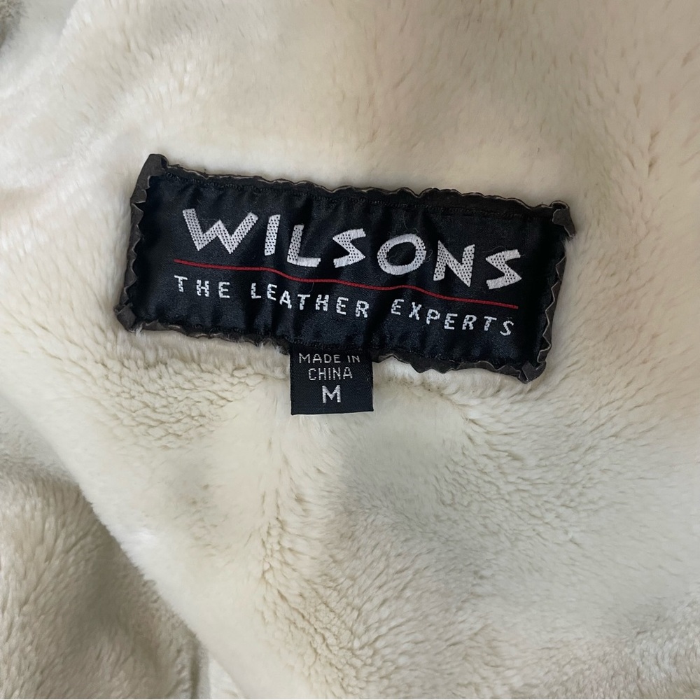 Wilsons Real Leather Brown Suede Coat Cozy Fur Lined Jacket Unisex - Picture 2 of 11